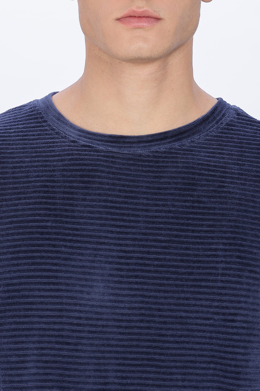 Textured Fabric Pearl Blue Oversized t-shirt