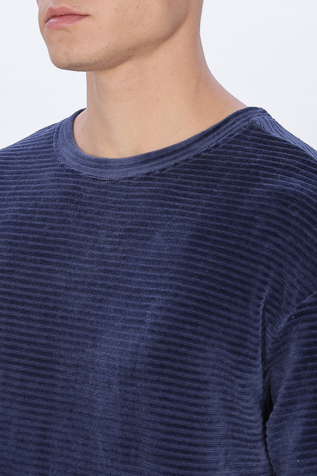 Textured Fabric Pearl Blue Oversized t-shirt