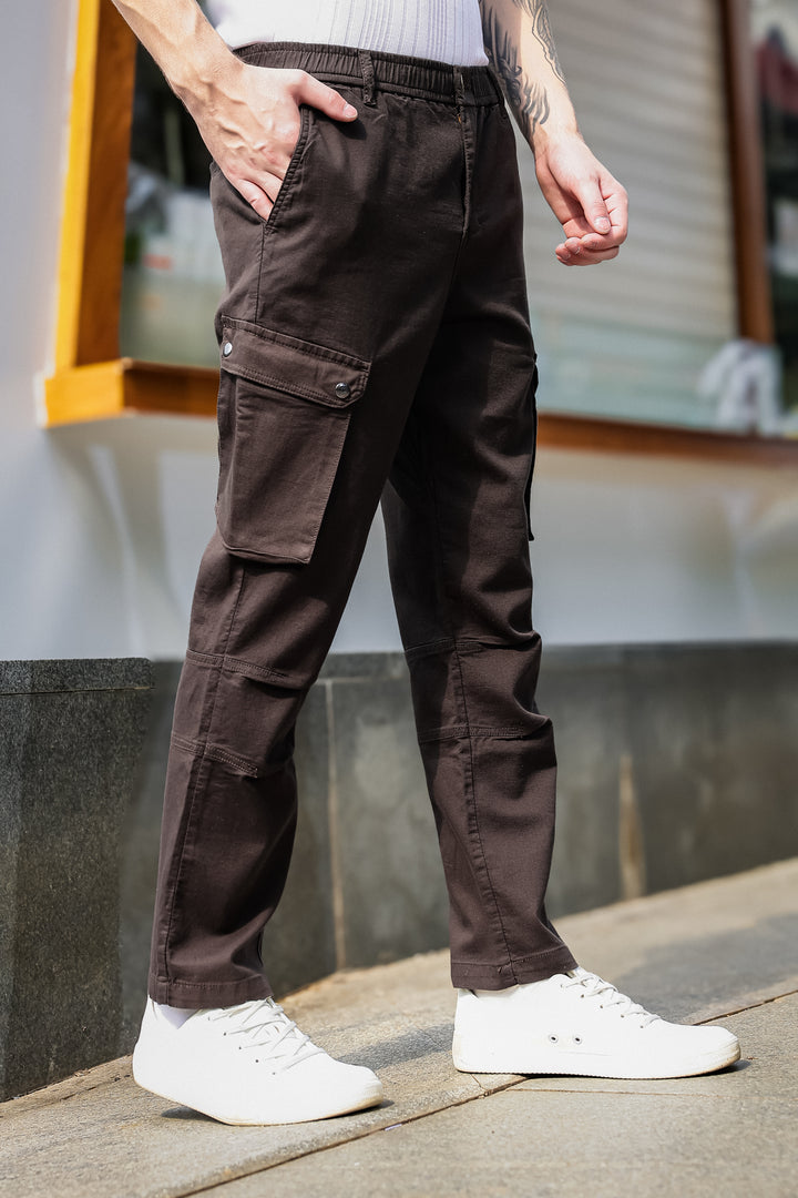 Combat : Brown Regular Fiit Cargo Pants