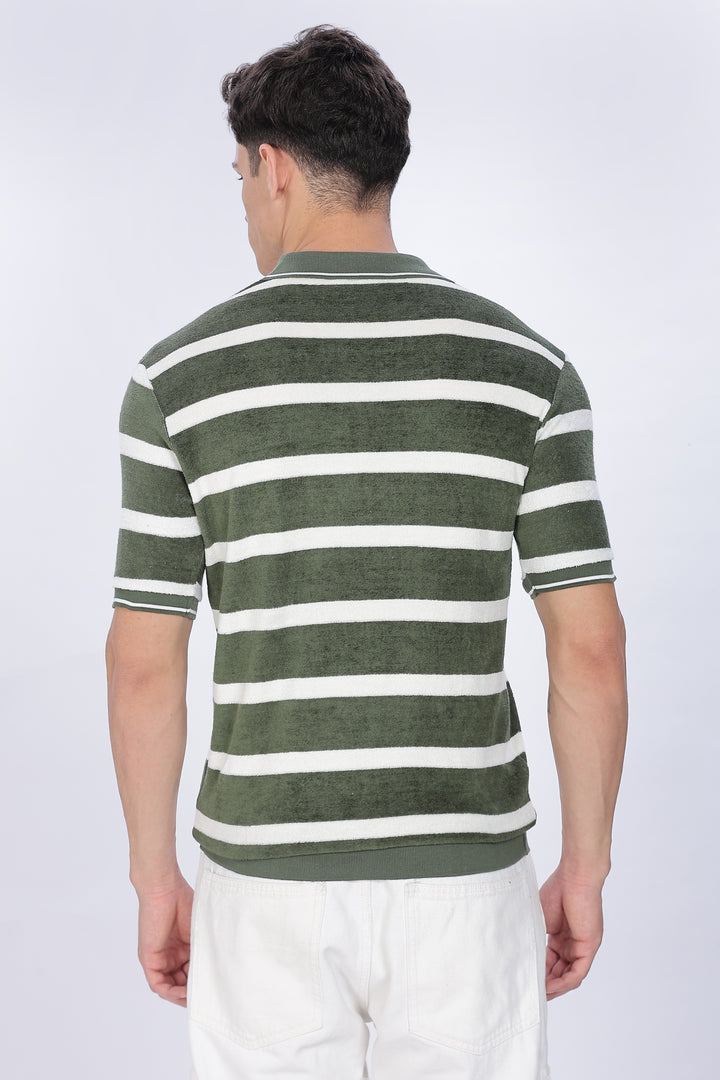 Green Stripes: Classic Polo Shirt