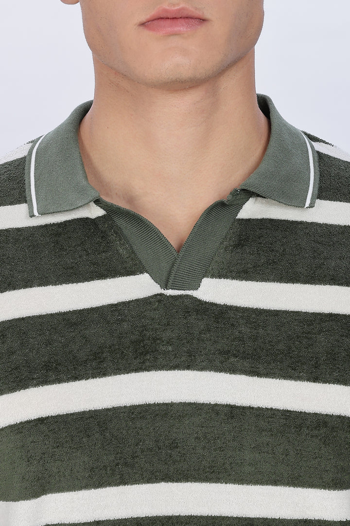 Green Stripes: Classic Polo Shirt