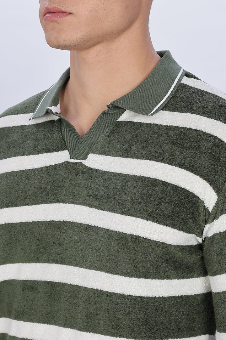 Green Stripes: Classic Polo Shirt