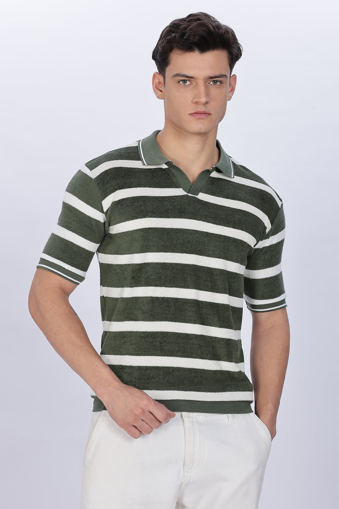 Green Stripes: Classic Polo Shirt