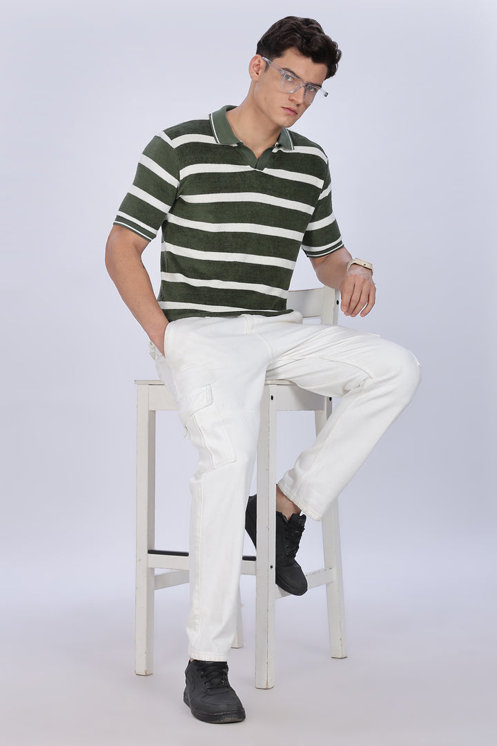 Green Stripes: Classic Polo Shirt