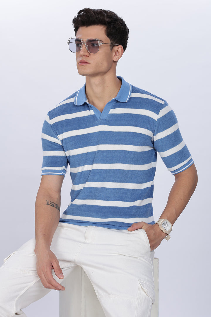 Blue Stripes: Classic Polo Shirt