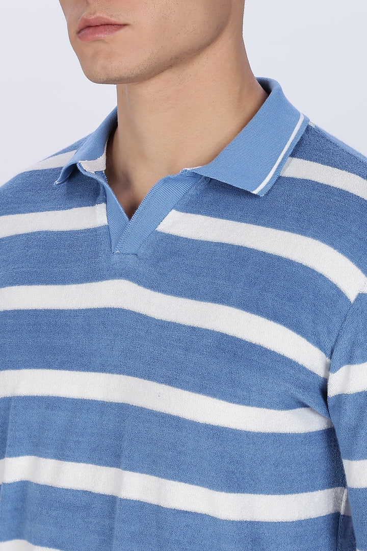 Blue Stripes: Classic Polo Shirt