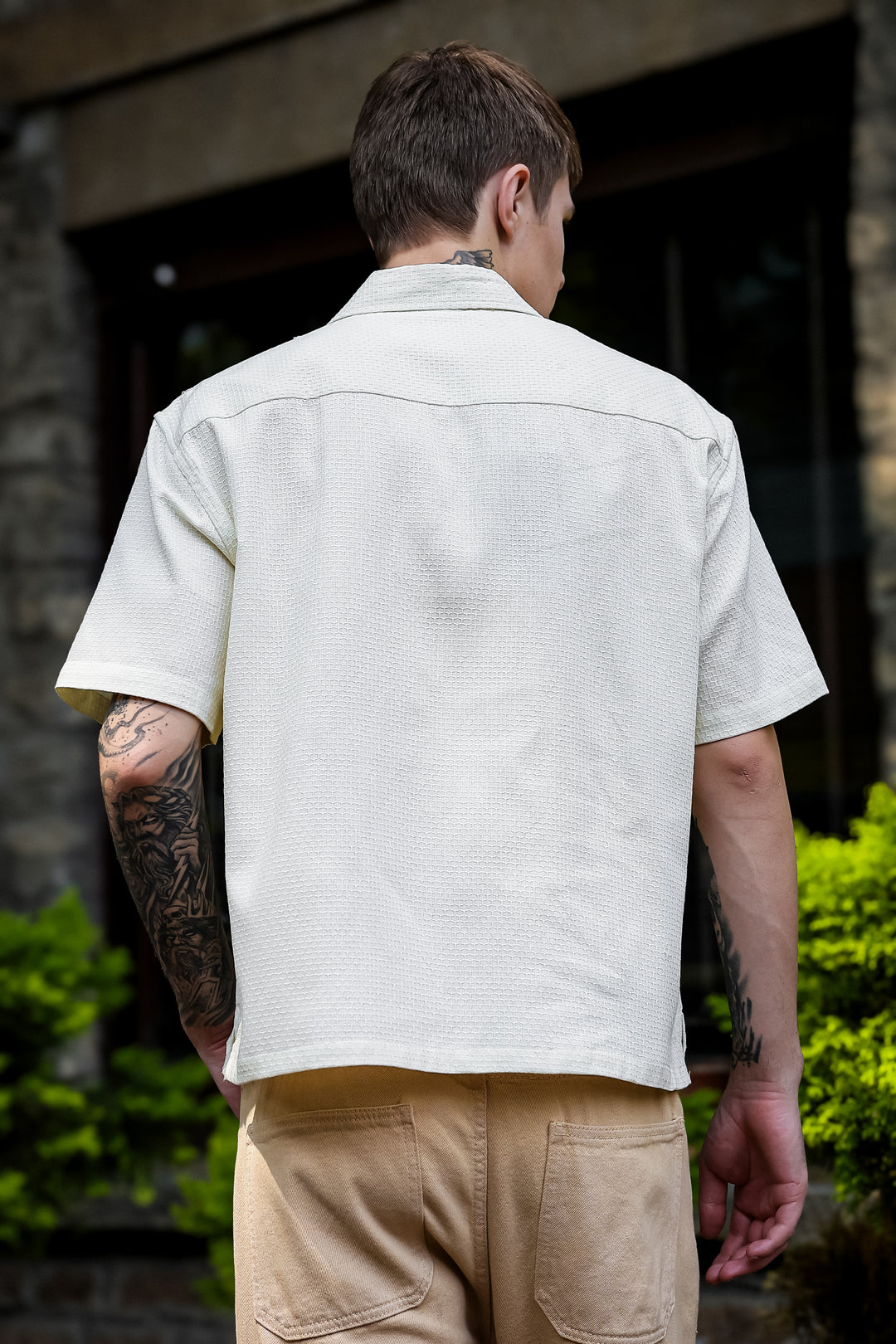 Beach: Textured Fabric Embroidery Shirt