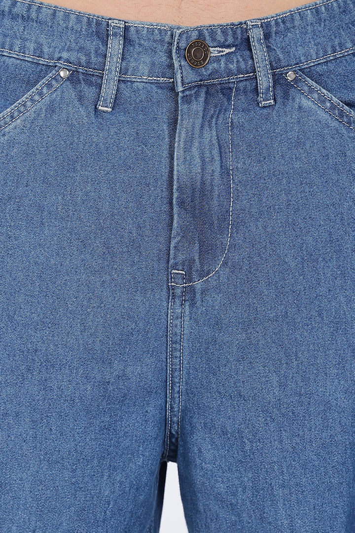Super Baggy: Big Pockets Blue Denim Cargo Pants