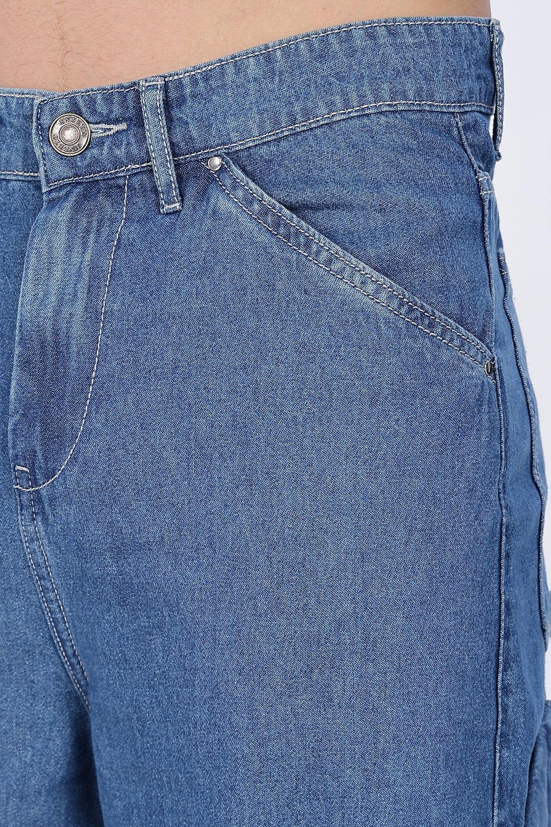 Super Baggy: Big Pockets Blue Denim Cargo Pants
