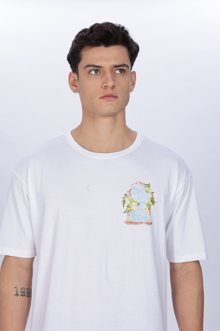 Ethnos Society: White Oversized t-shirt