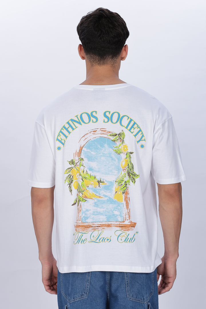 Ethnos Society: White Oversized t-shirt