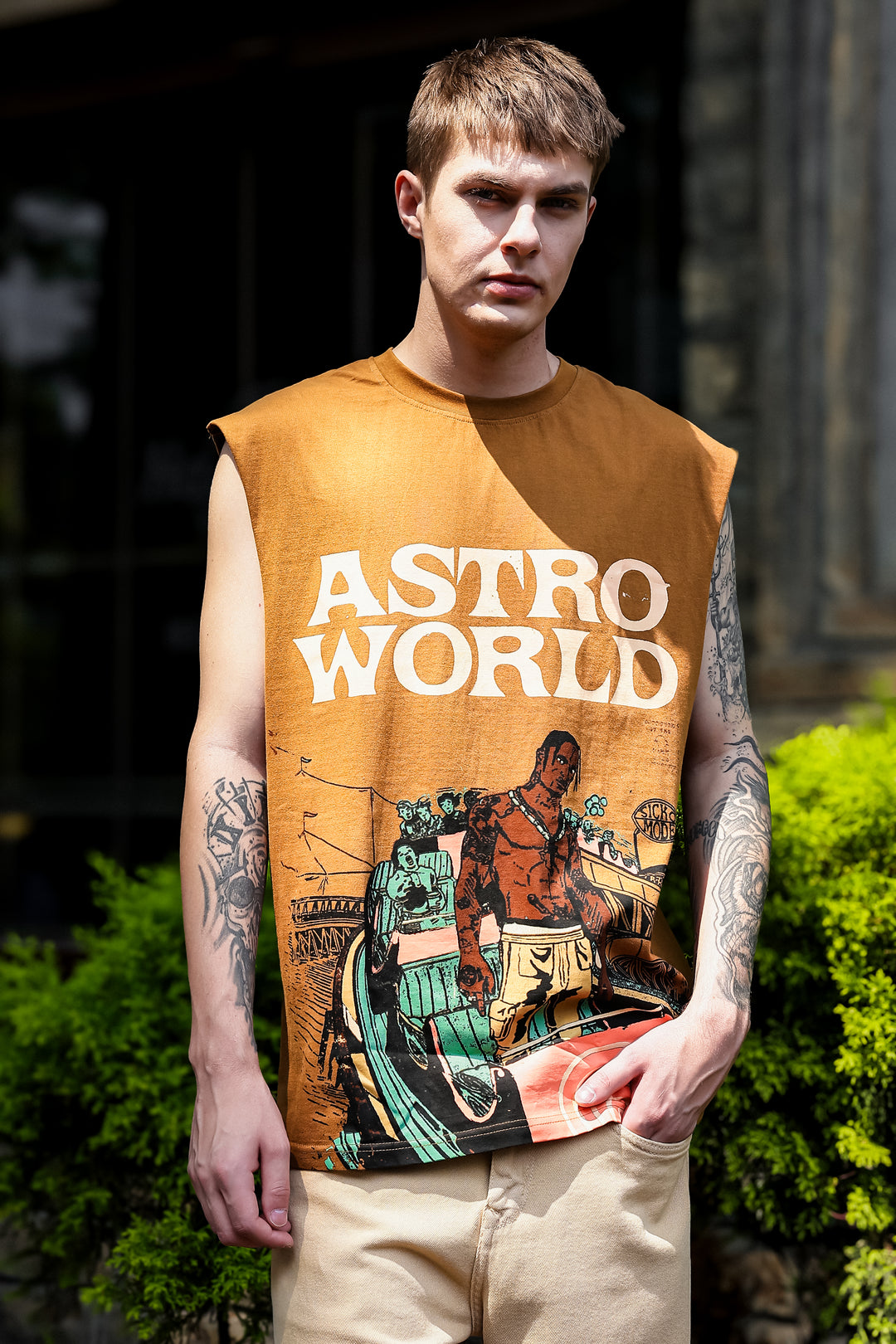 Astro World: Oversized Brown Tank