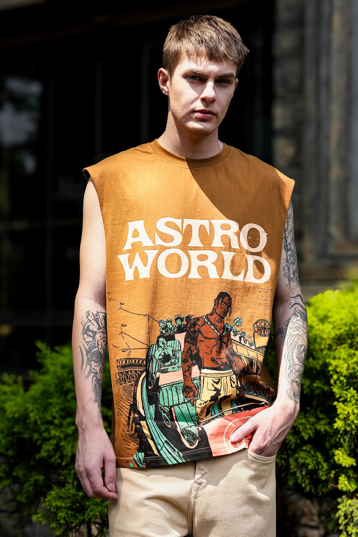 Astro World: Oversized Brown Tank