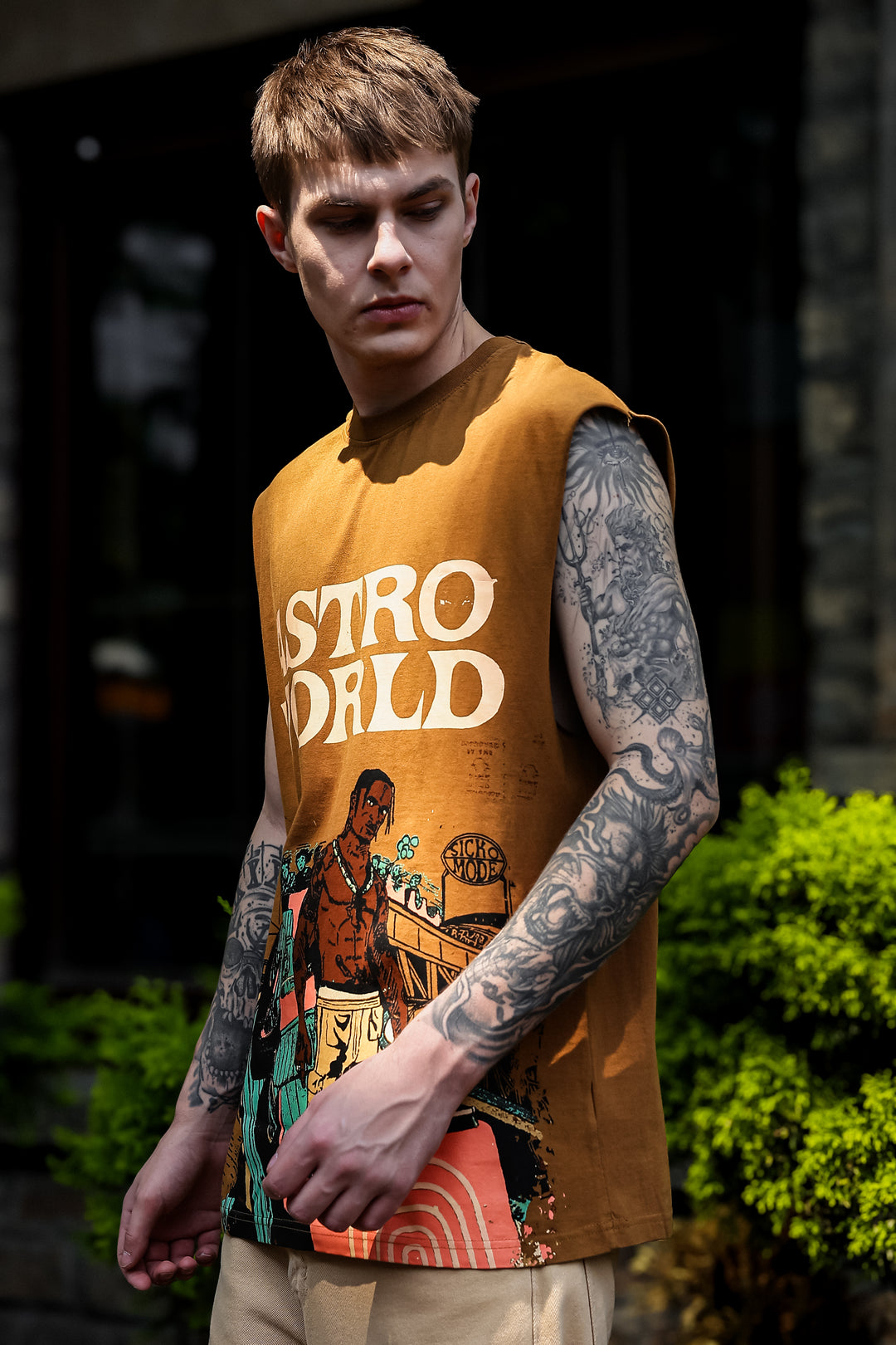 Astro World: Oversized Brown Tank