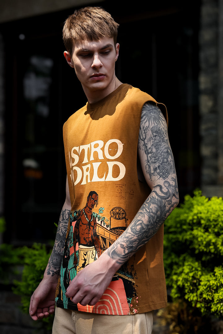 Astro World: Oversized Brown Tank