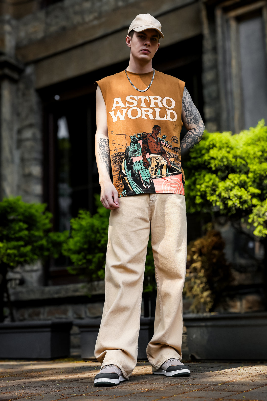 Astro World: Oversized Brown Tank