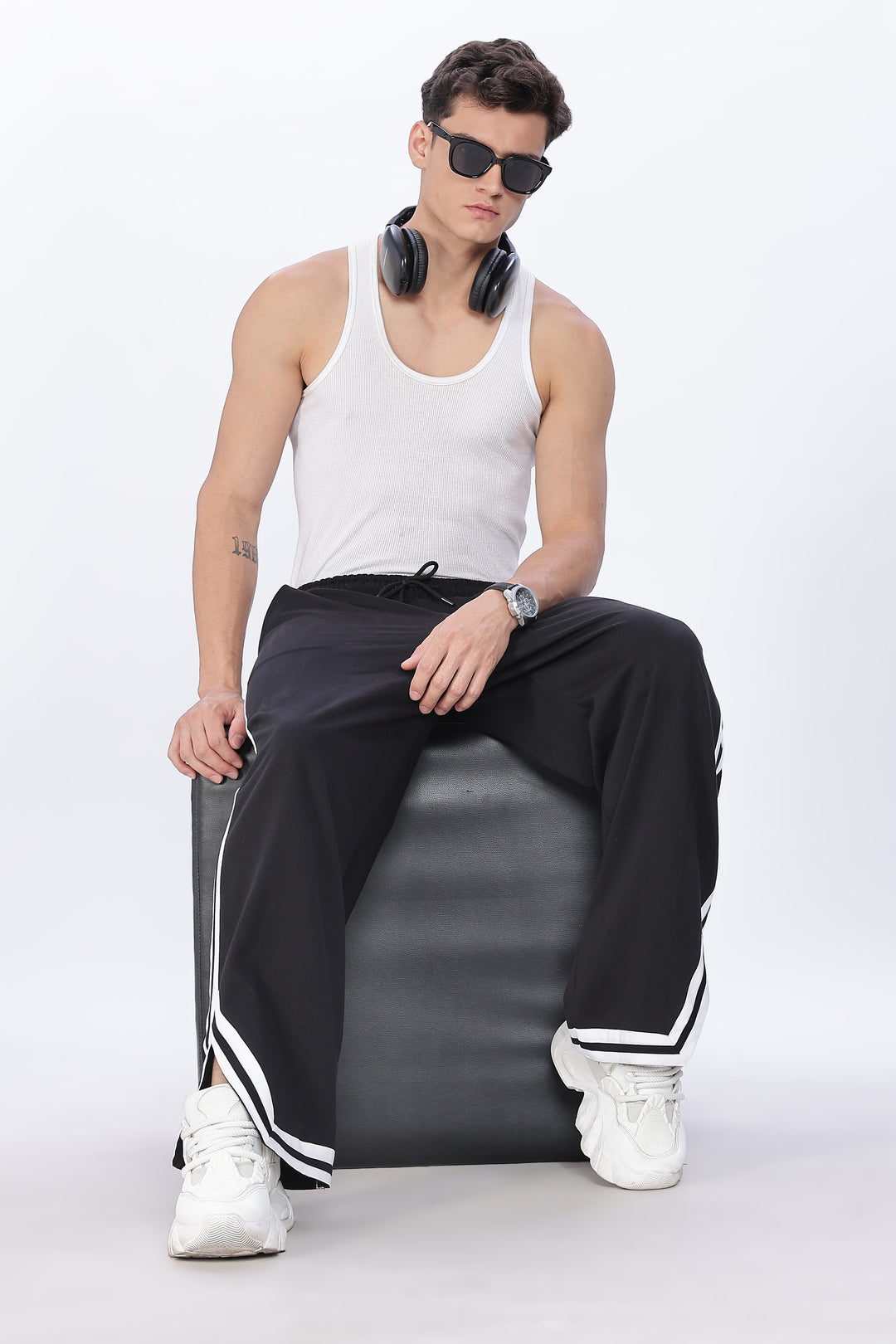 Side Cut: Black Joggers