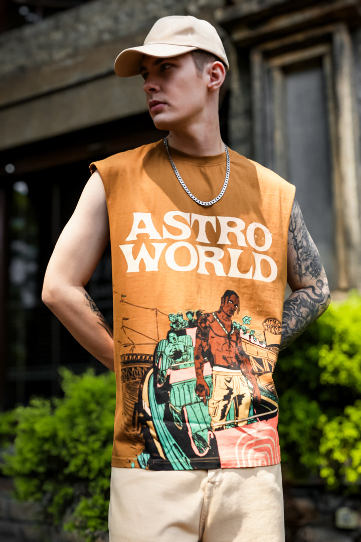 Astro World: Oversized Brown Tank