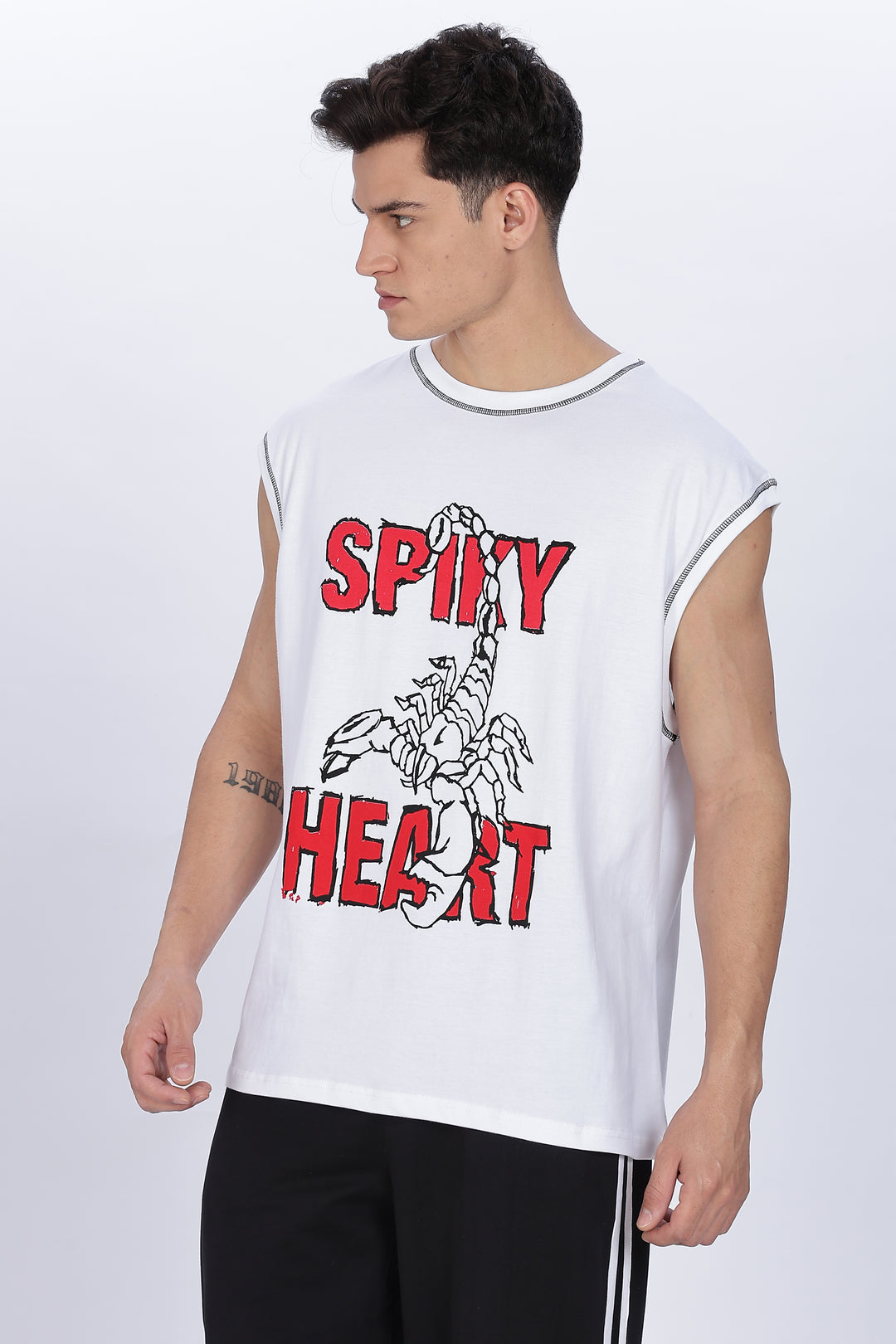 Spicy Heart: White Oversized Tank