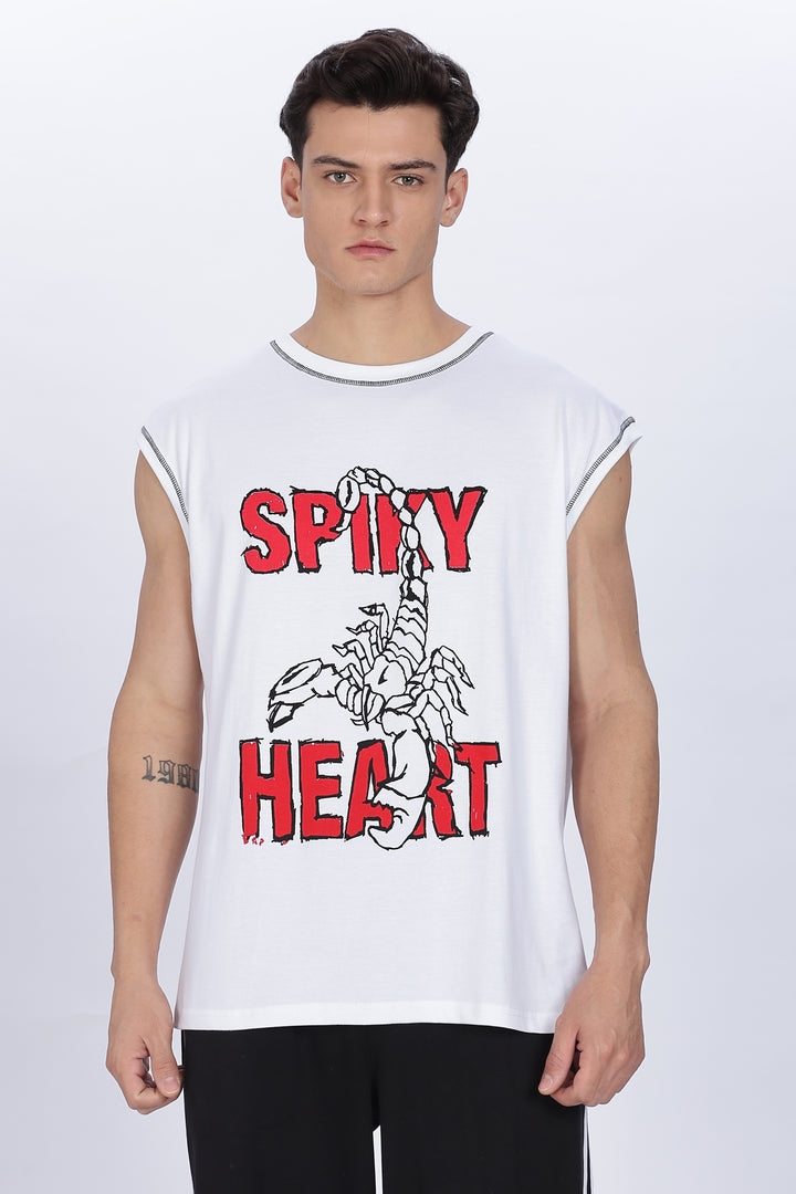 Spicy Heart: White Oversized Tank