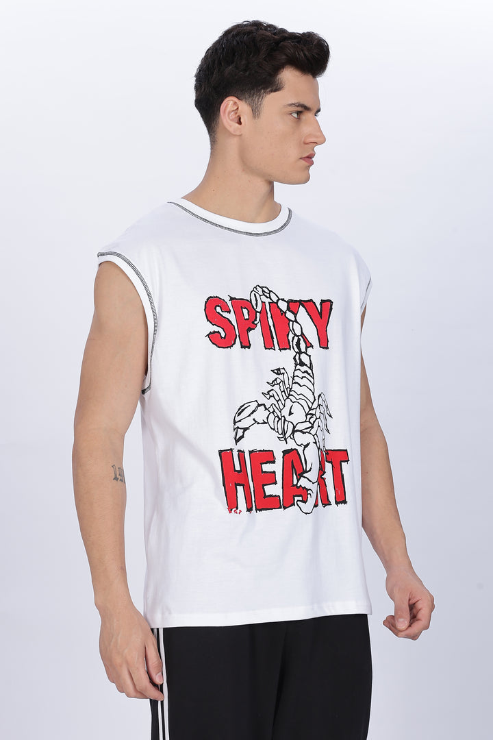 Spicy Heart: White Oversized Tank