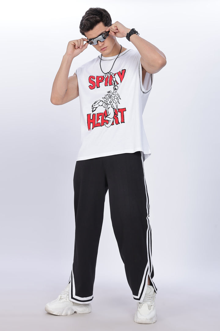 Spicy Heart: White Oversized Tank