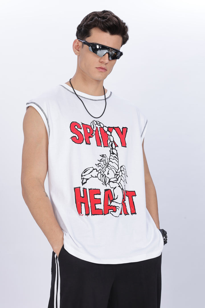 Spicy Heart: White Oversized Tank