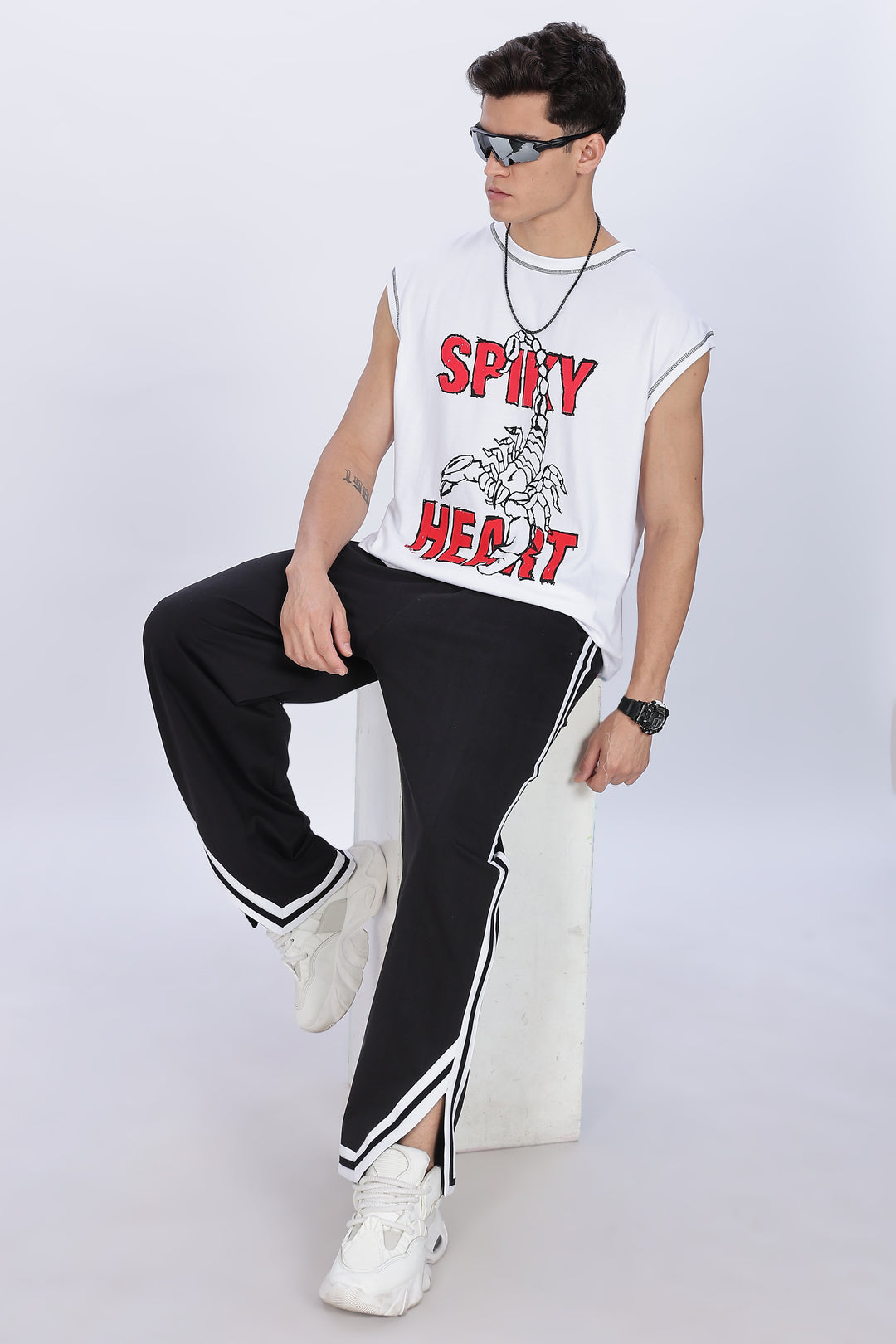Spicy Heart: White Oversized Tank