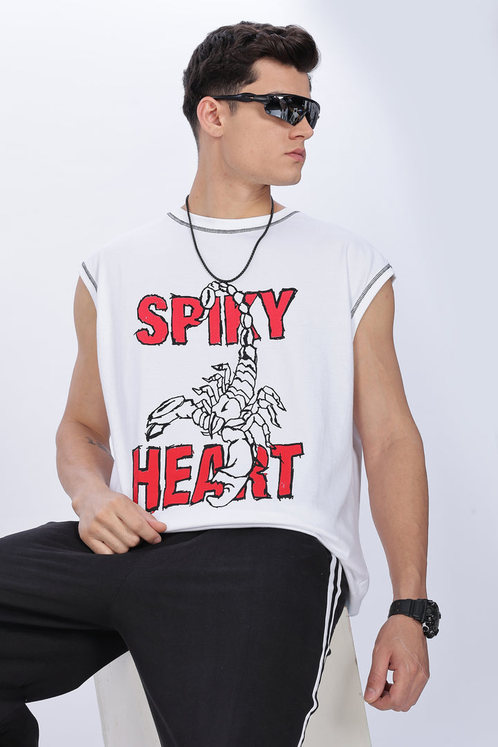 Spicy Heart: White Oversized Tank