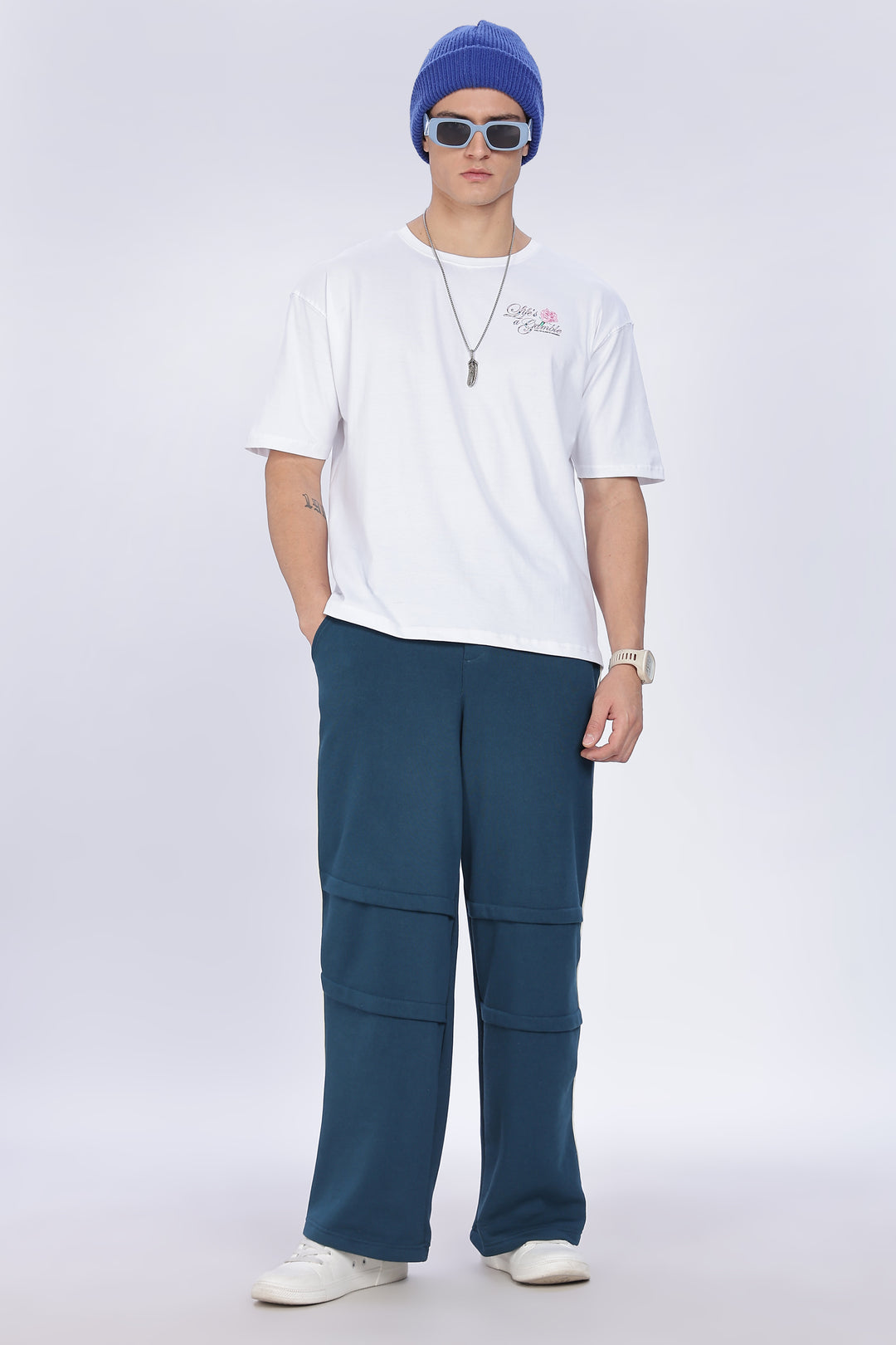 Game of Dice: White Oversized T-shirt