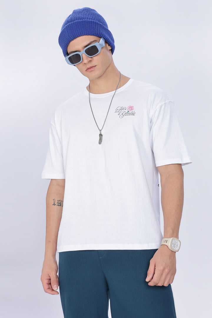Game of Dice: White Oversized T-shirt