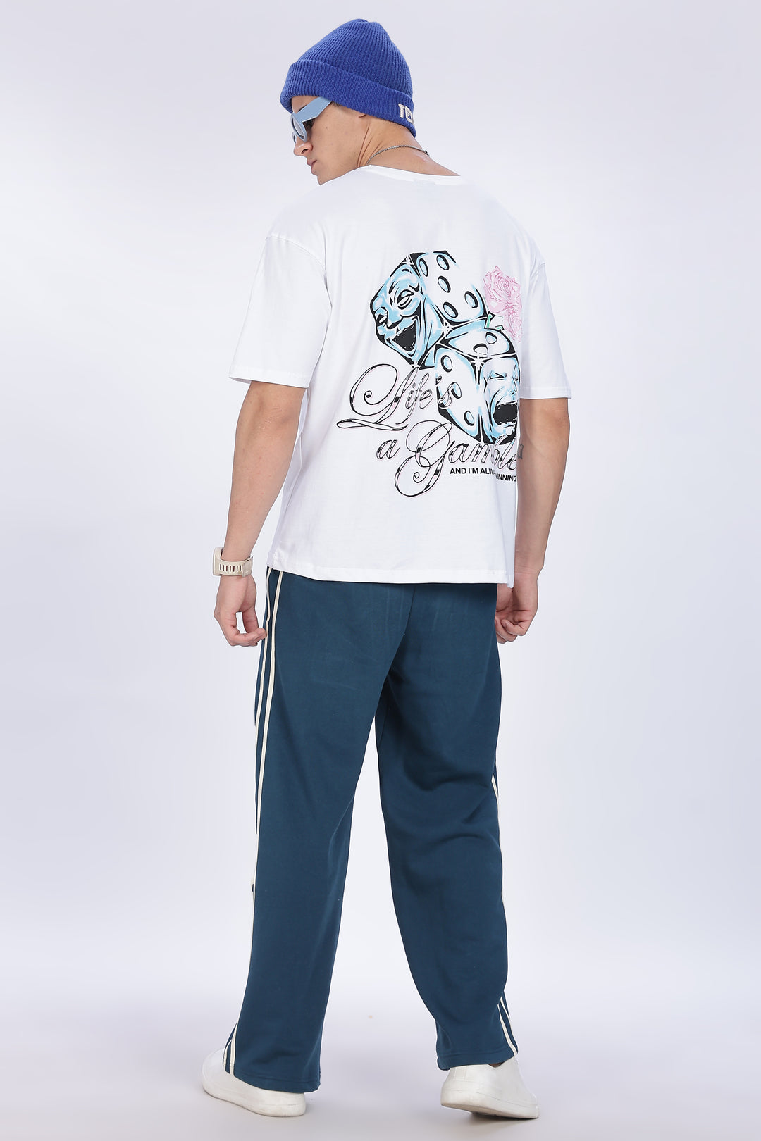 Game of Dice: White Oversized T-shirt