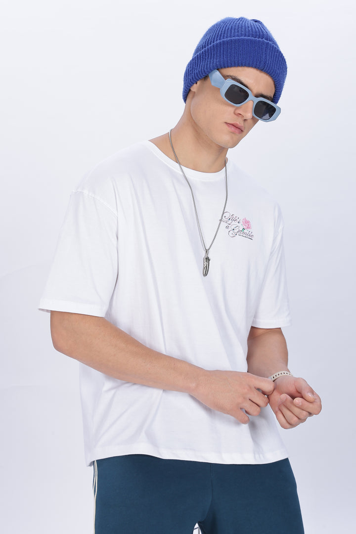 Game of Dice: White Oversized T-shirt
