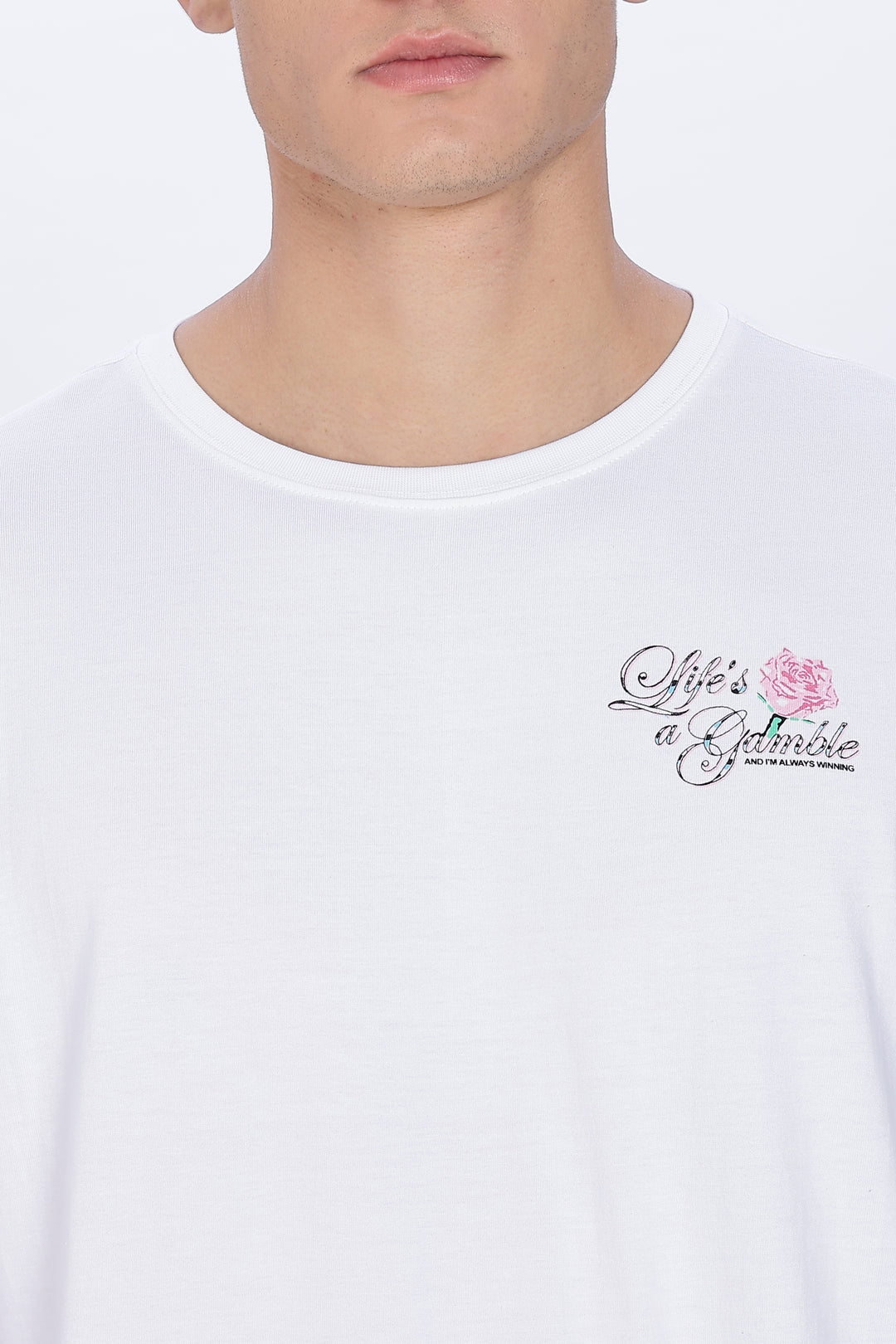 Game of Dice: White Oversized T-shirt