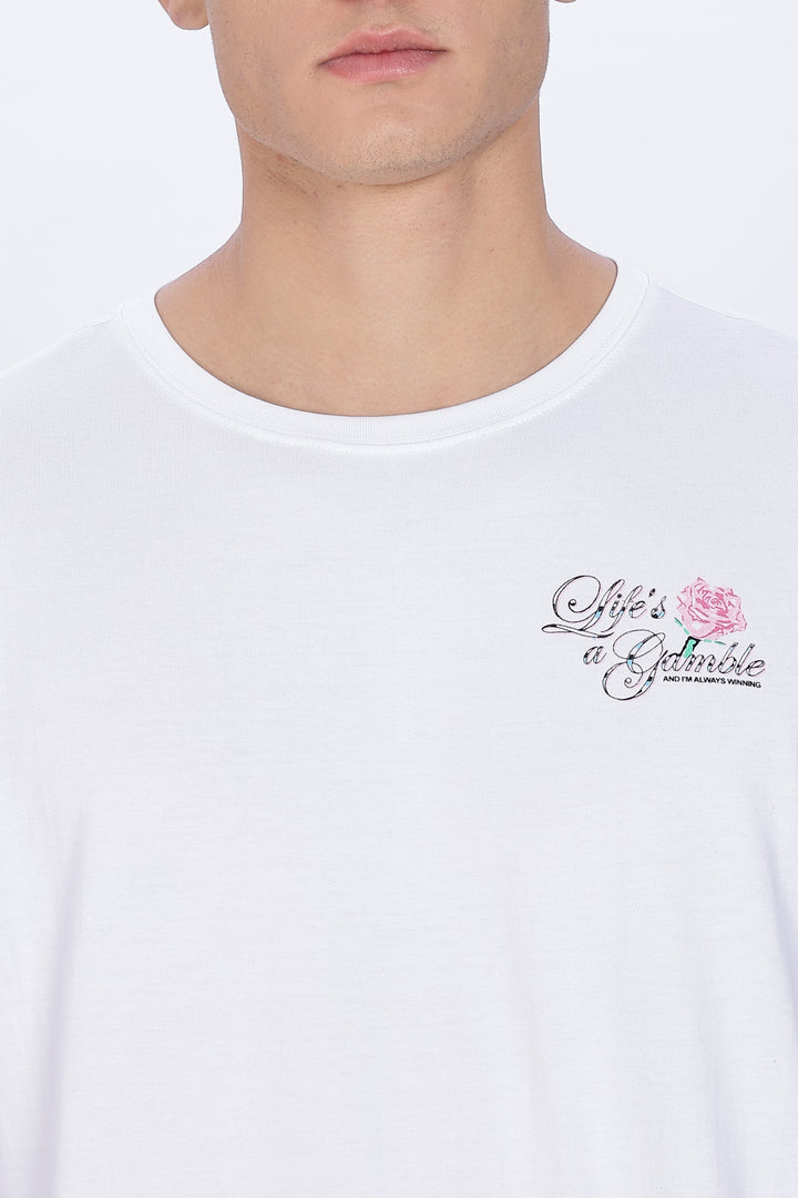 Game of Dice: White Oversized T-shirt