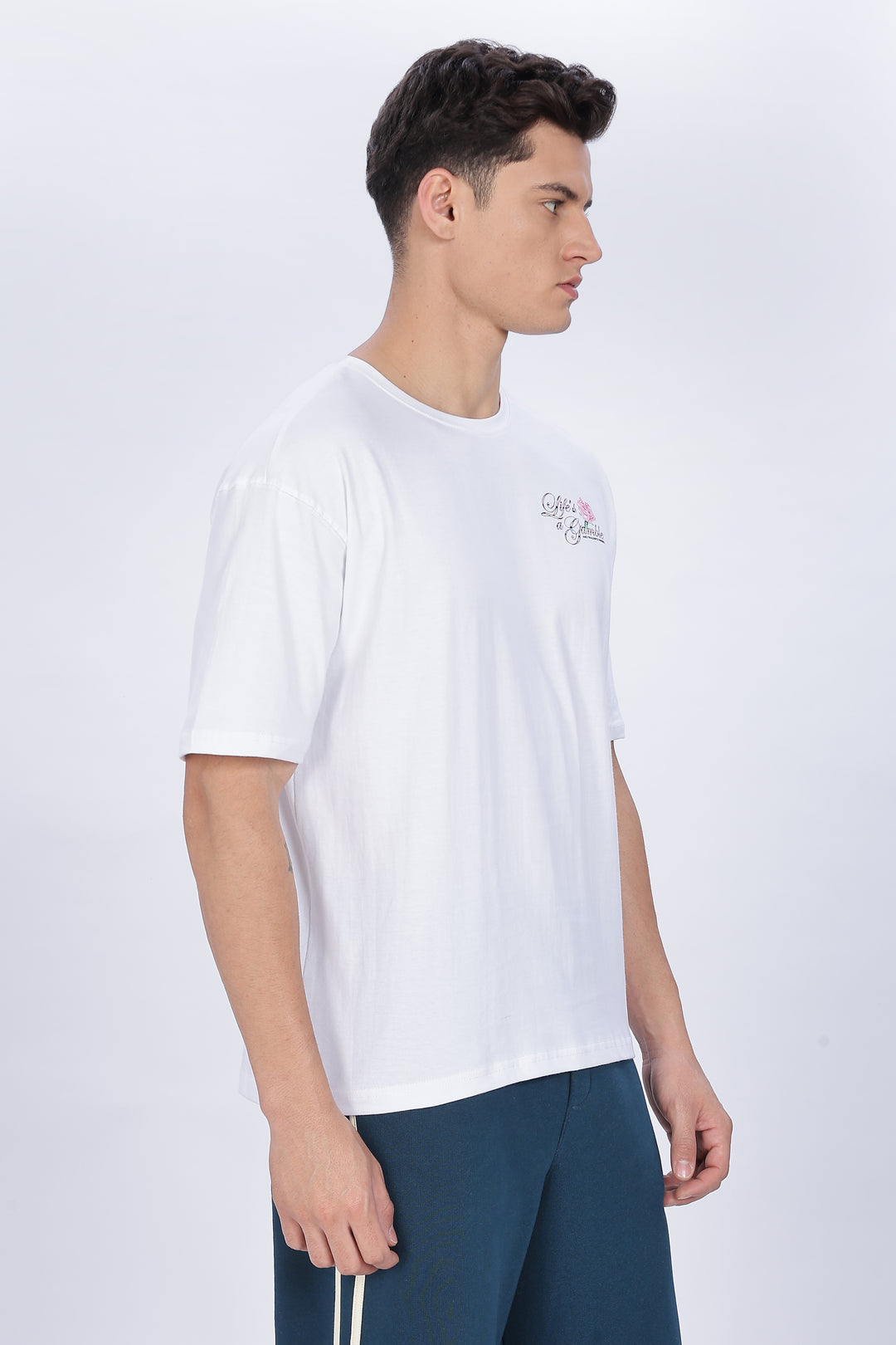 Game of Dice: White Oversized T-shirt