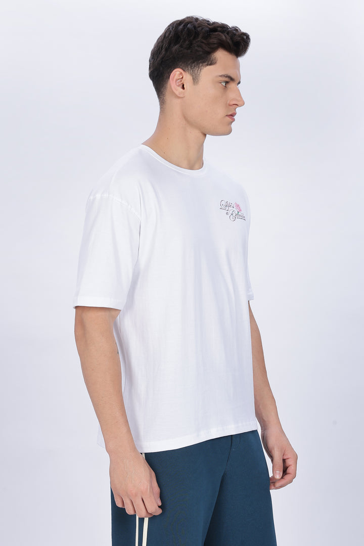 Game of Dice: White Oversized T-shirt