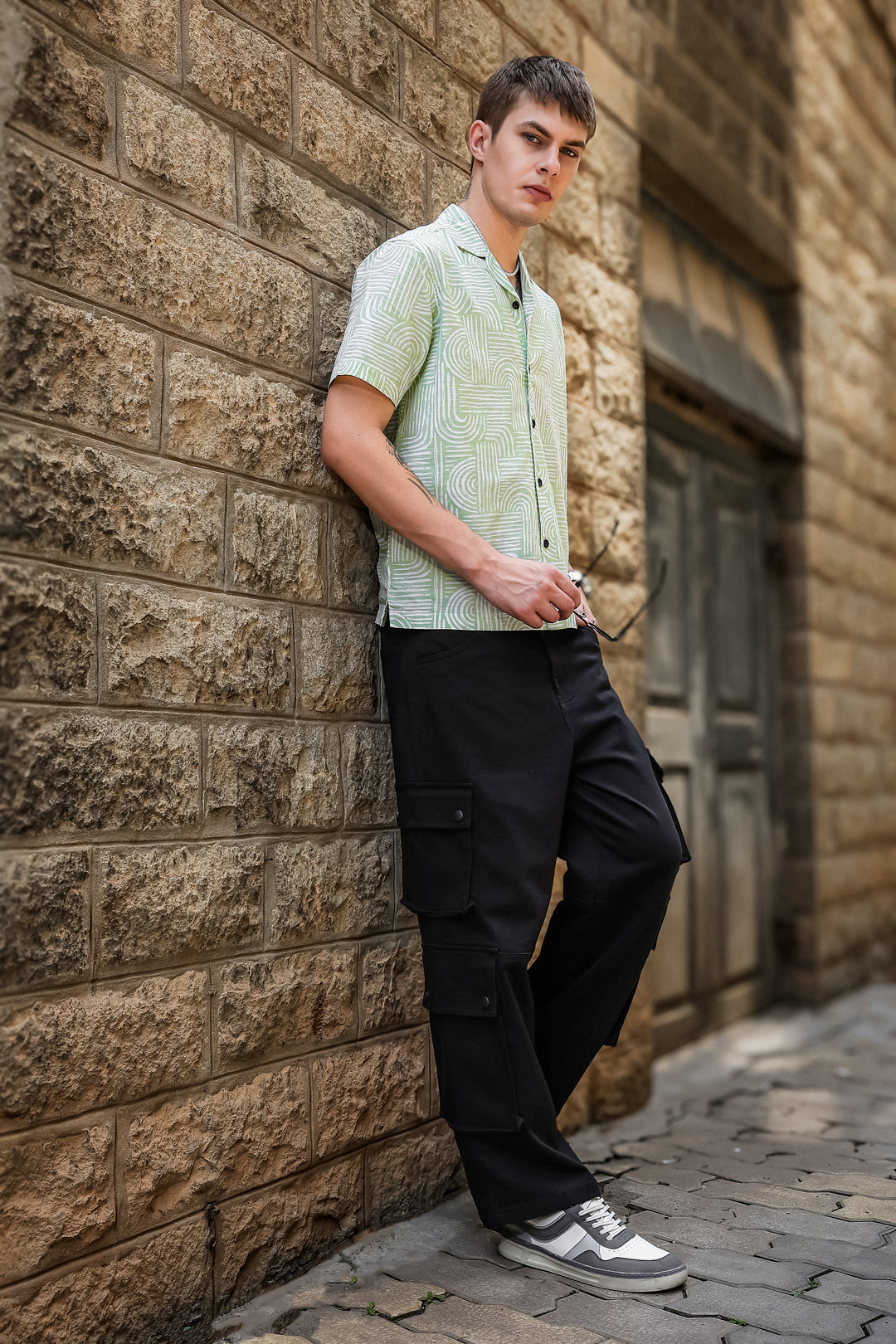 Curvy: Green Cuban Shirt