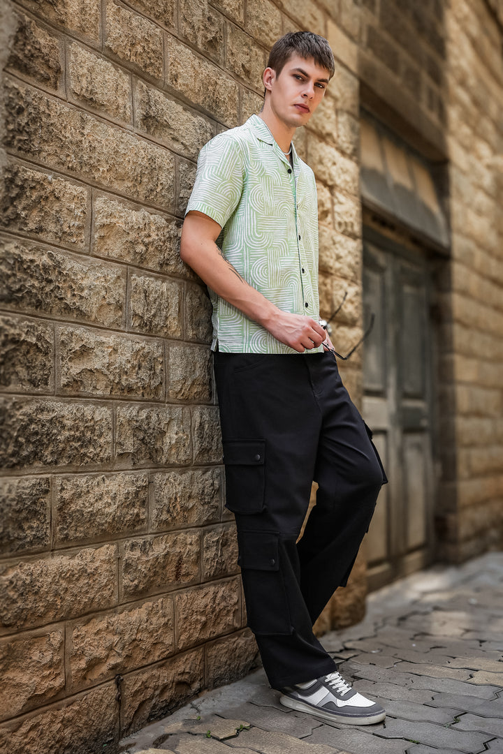 Curvy: Green Cuban Shirt