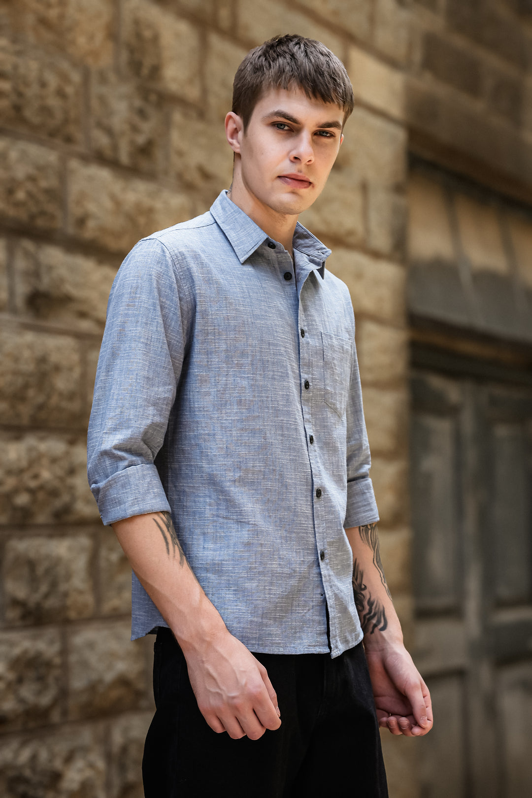 Slub: Blue Shirt