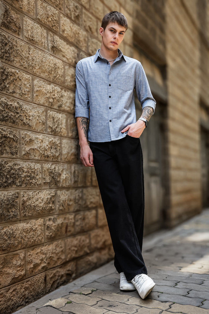 Slub: Blue Shirt