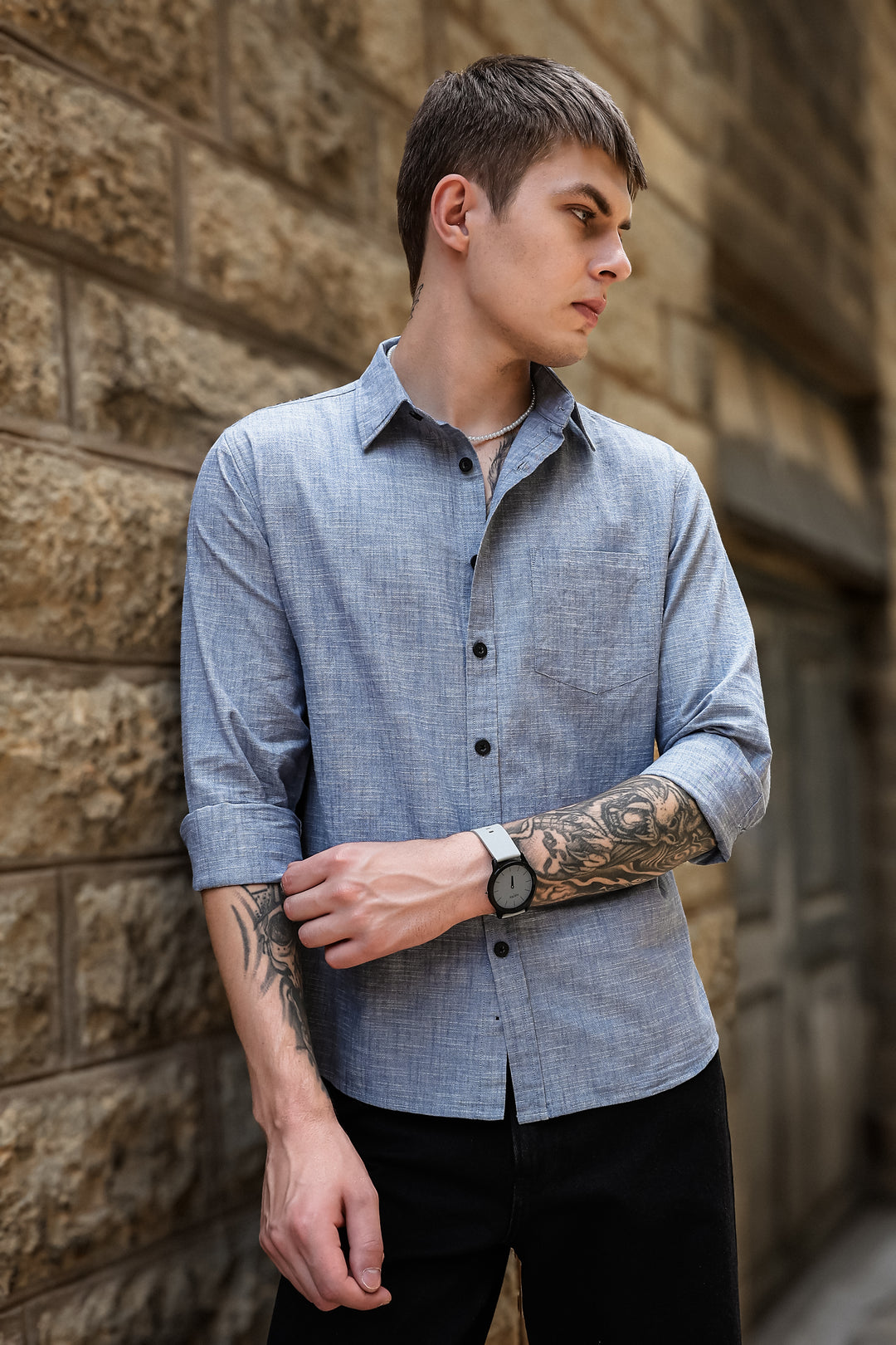 Slub: Blue Shirt