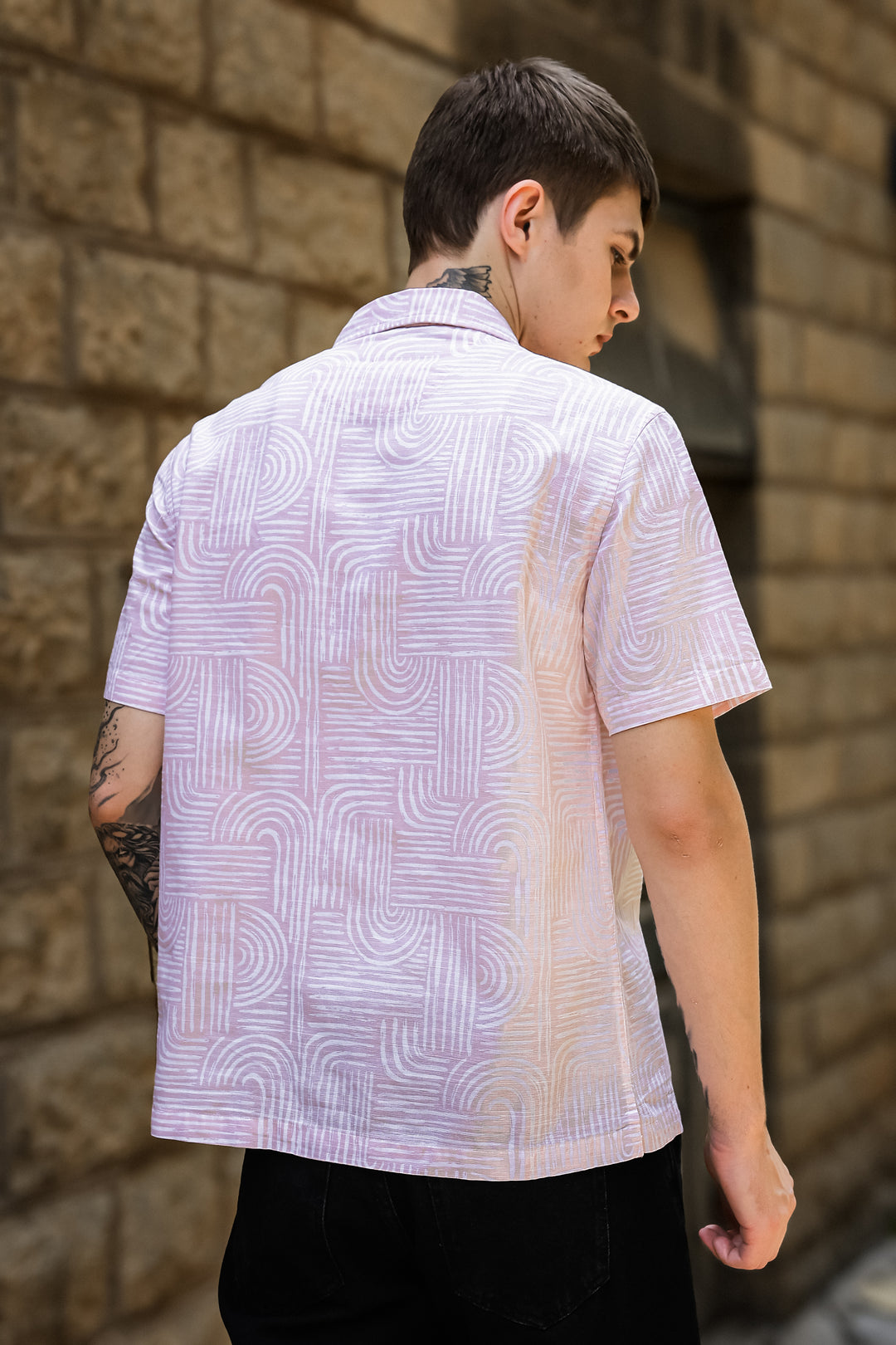 Curvy: Peach Cuban Shirt