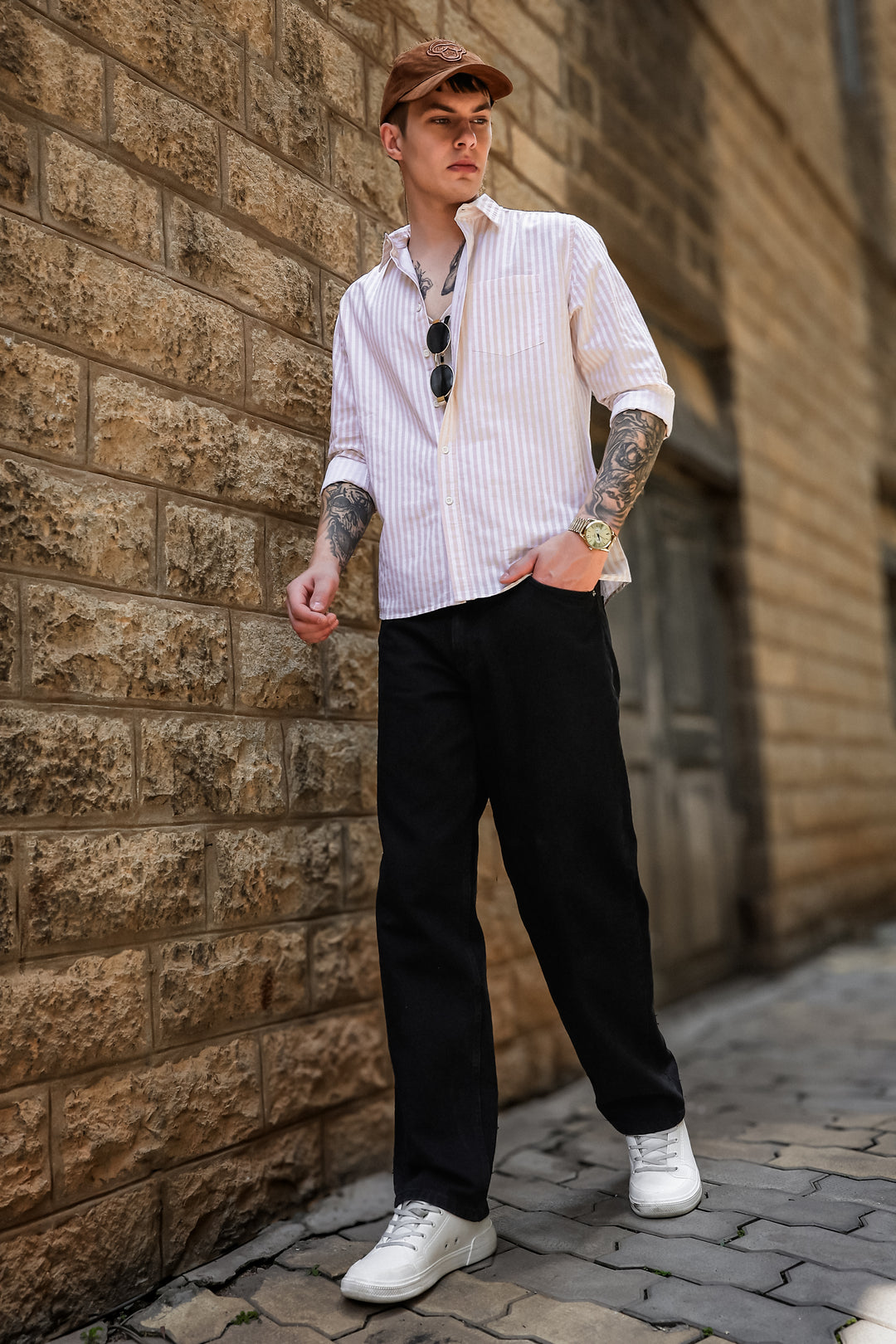 Streaks: Peach shirt