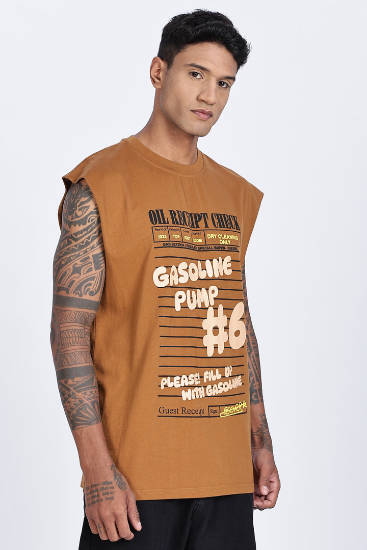 Gasoline Receipt : Oversized Brown Tank