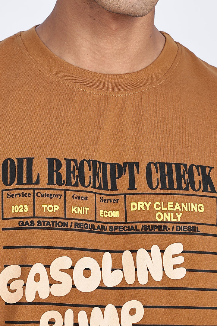 Gasoline Receipt : Oversized Brown Tank