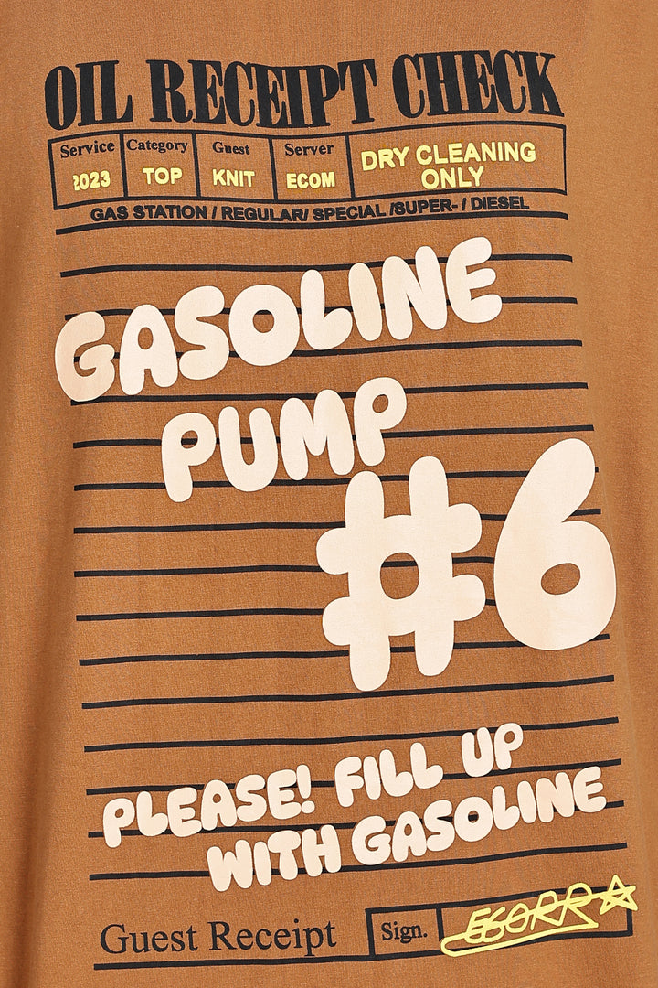 Gasoline Receipt : Oversized Brown Tank