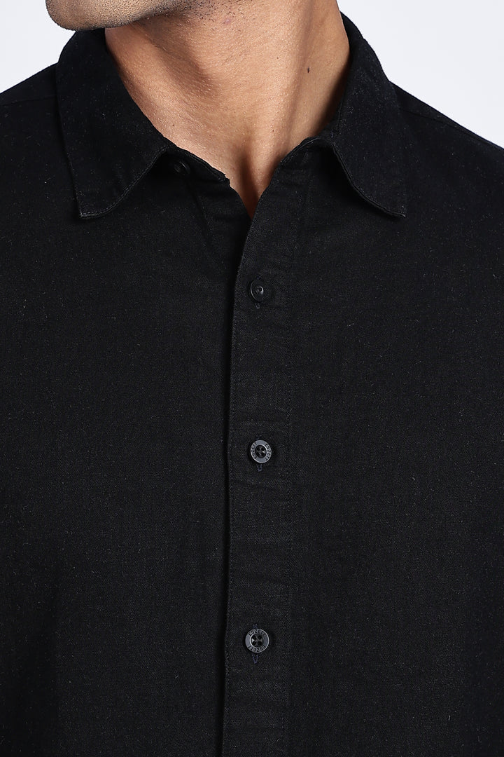 Bird Patch Embroidery Denim Shirt