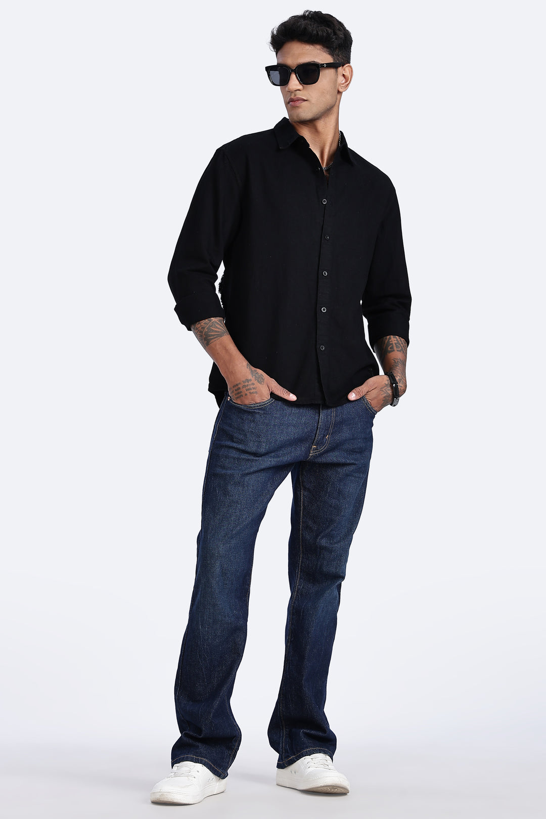 Bird Patch Embroidery Denim Shirt