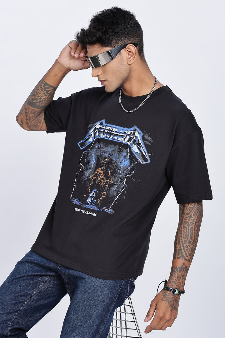 Thunder: Black Oversized T-shirts
